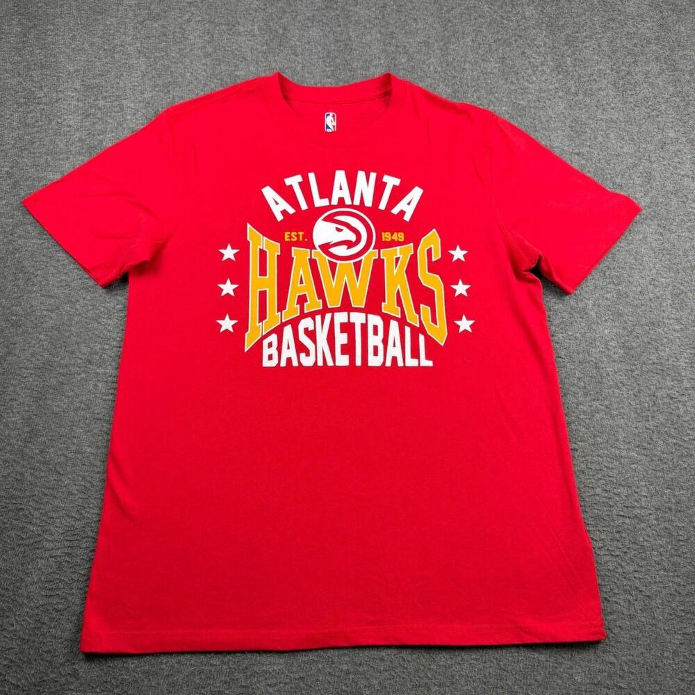 Atlanta Hawks Basketball Graphic T-Shirt Mens  Red Short Sleeve Tee